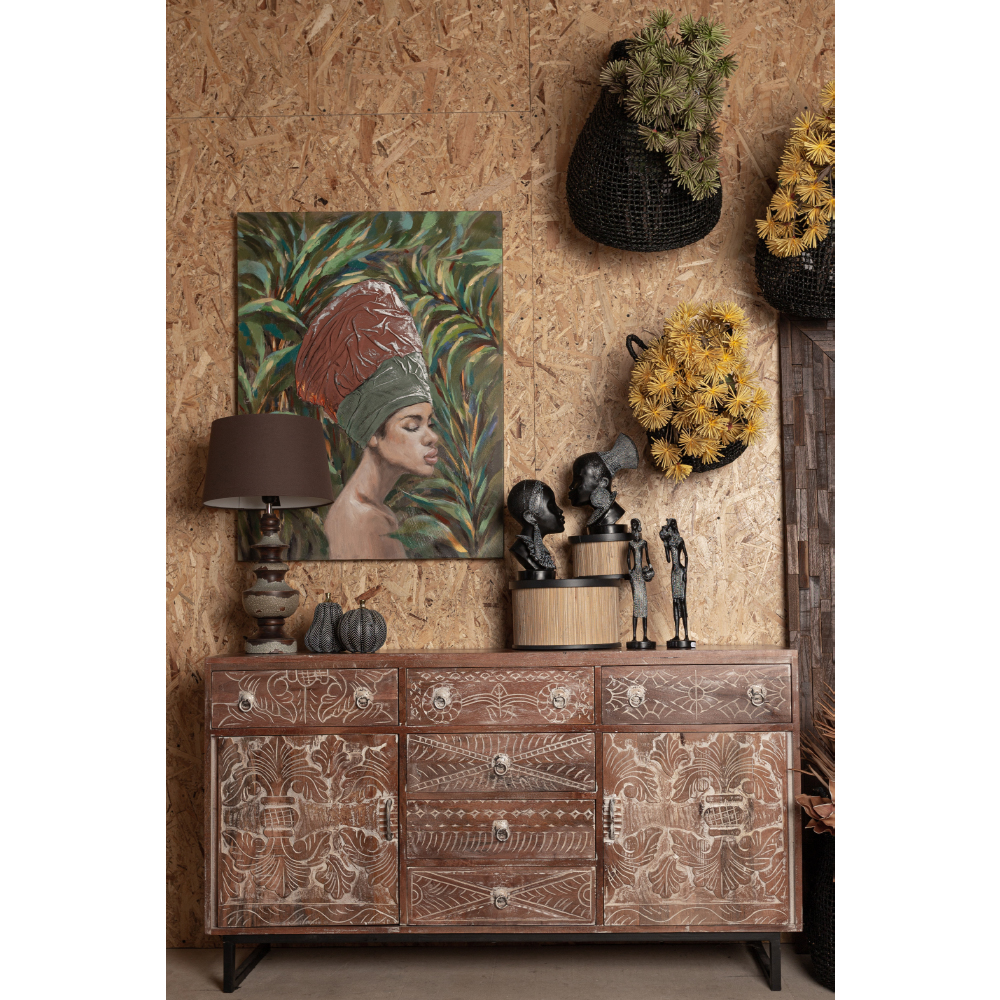 JUNGLE LADY ΠΙΝΑΚΑΣ ΔΙΑΚΟΣΜΗΣΗΣ 76x100x4 ΚΑΜΒΑΣ ΠΟΛΥΧΡΩΜΟ ΞΥΛΟ