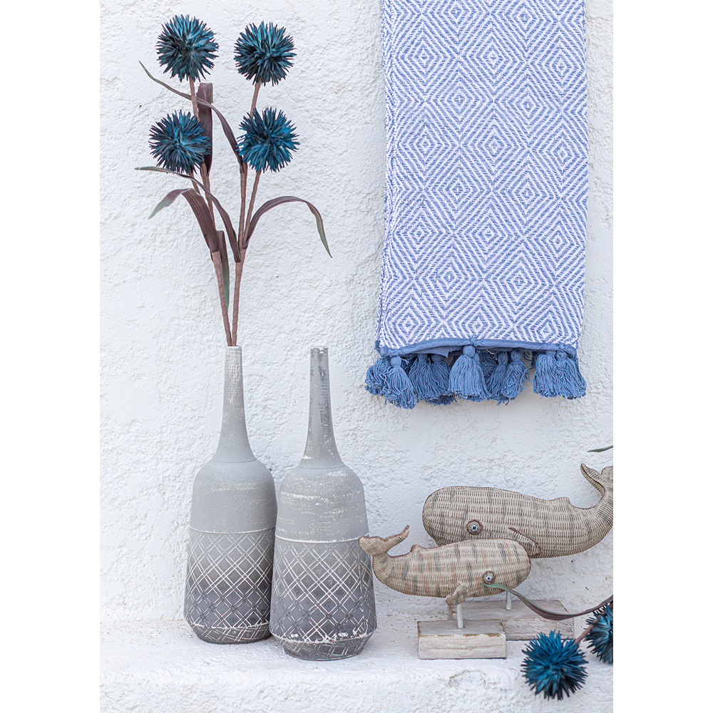 OMBRE ΒΑΖΟ 16x16x46 ΜΕΤΑΛΛΟ ΓΚΡΙ ΜΑΥΡΟ