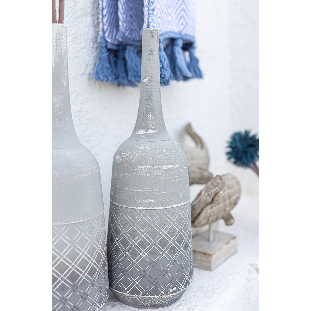 OMBRE ΒΑΖΟ 16x16x46 ΜΕΤΑΛΛΟ ΓΚΡΙ ΜΑΥΡΟ