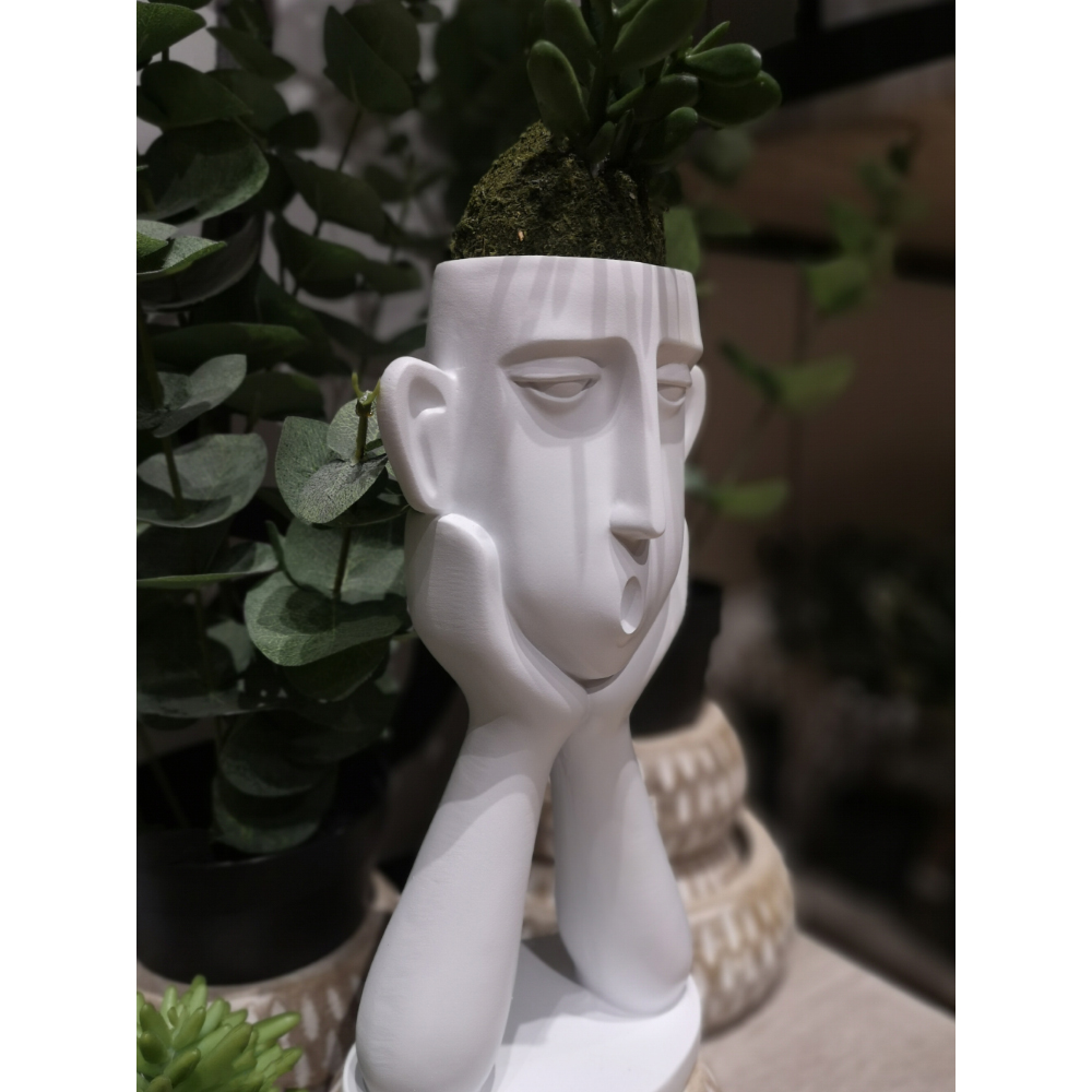 ROMANCE 1 ΒΑΖΟ ΦΙΓΟΥΡΑ 13x9x26 POLYRESIN ΑΣΠΡΟ
