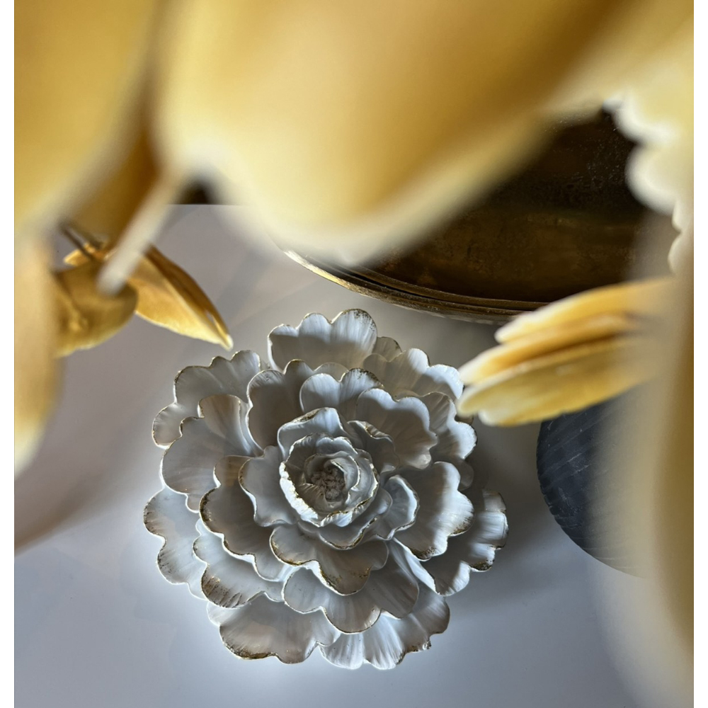 WHITE ROSE ΔΙΑΚΟΣΜΗΤΙΚΟ ΤΟΙΧΟΥ 24x24x5 POLYRESIN ΛΕΥΚΟ
