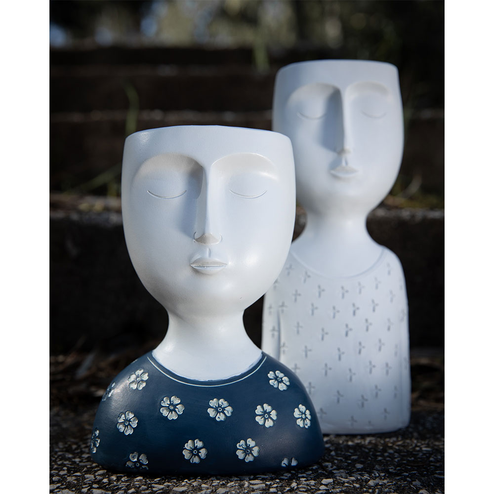 IPAMO BLUE ΚΑΣΠΩ 15x10x19.4 POLYRESIN ΛΕΥΚΟ ΜΠΛΕ
