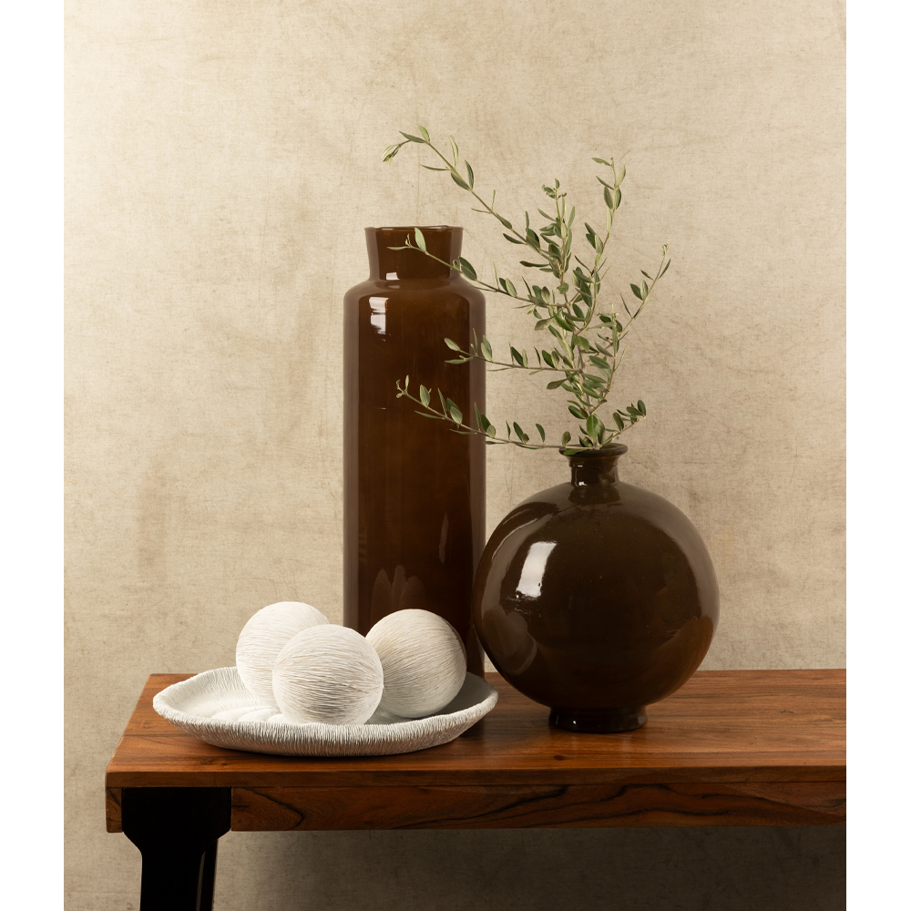 CRUSHED CARAMEL ΒΑΖΟ 28x28x24 ΑΝΑΚΥΚΛΩΜΕΝΟ ΓΥΑΛΙ CARAMEL