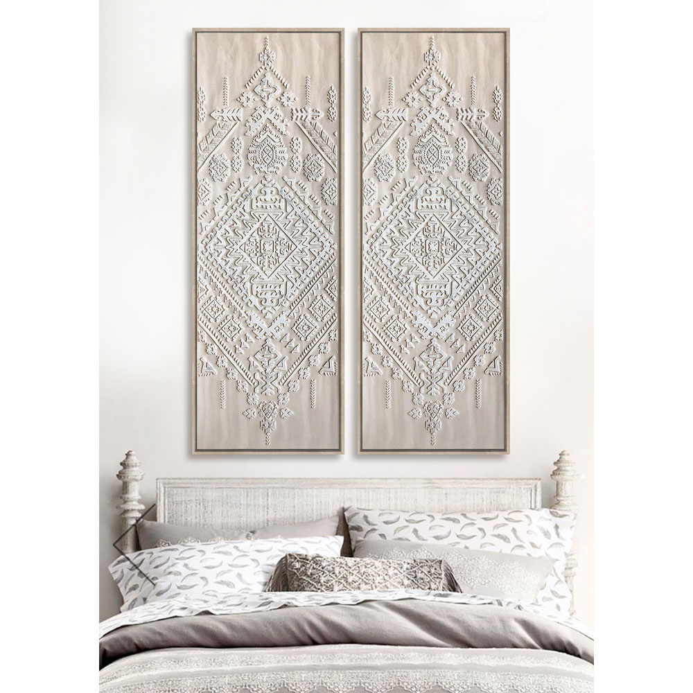 CHANTILL ΠΙΝΑΚΑΣ ΔΙΑΚΟΣΜΗΣΗΣ 50x140x4 ΚΑΜΒΑΣ ΜΠΕΖ ΛΕΥΚΟ ΞΥΛΟ ΦΥΣΙΚΟ
