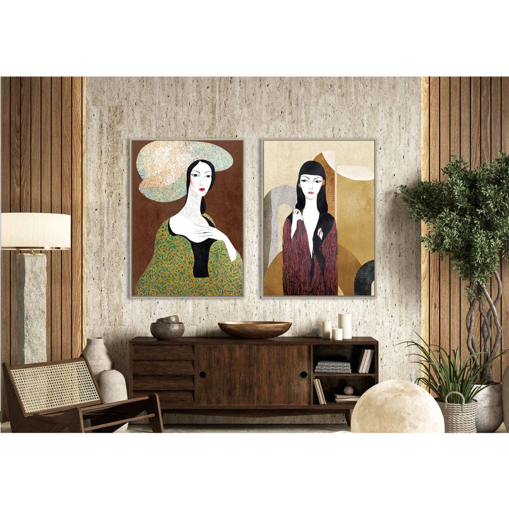 VINTAGE LADY ΠΙΝΑΚΑΣ ΔΙΑΚΟΣΜΗΣΗΣ 83x123x4 ΚΑΜΒΑΣ ΠΟΛΥΧΡΩΜΟ ΞΥΛΟ ΦΥΣΙΚΟ