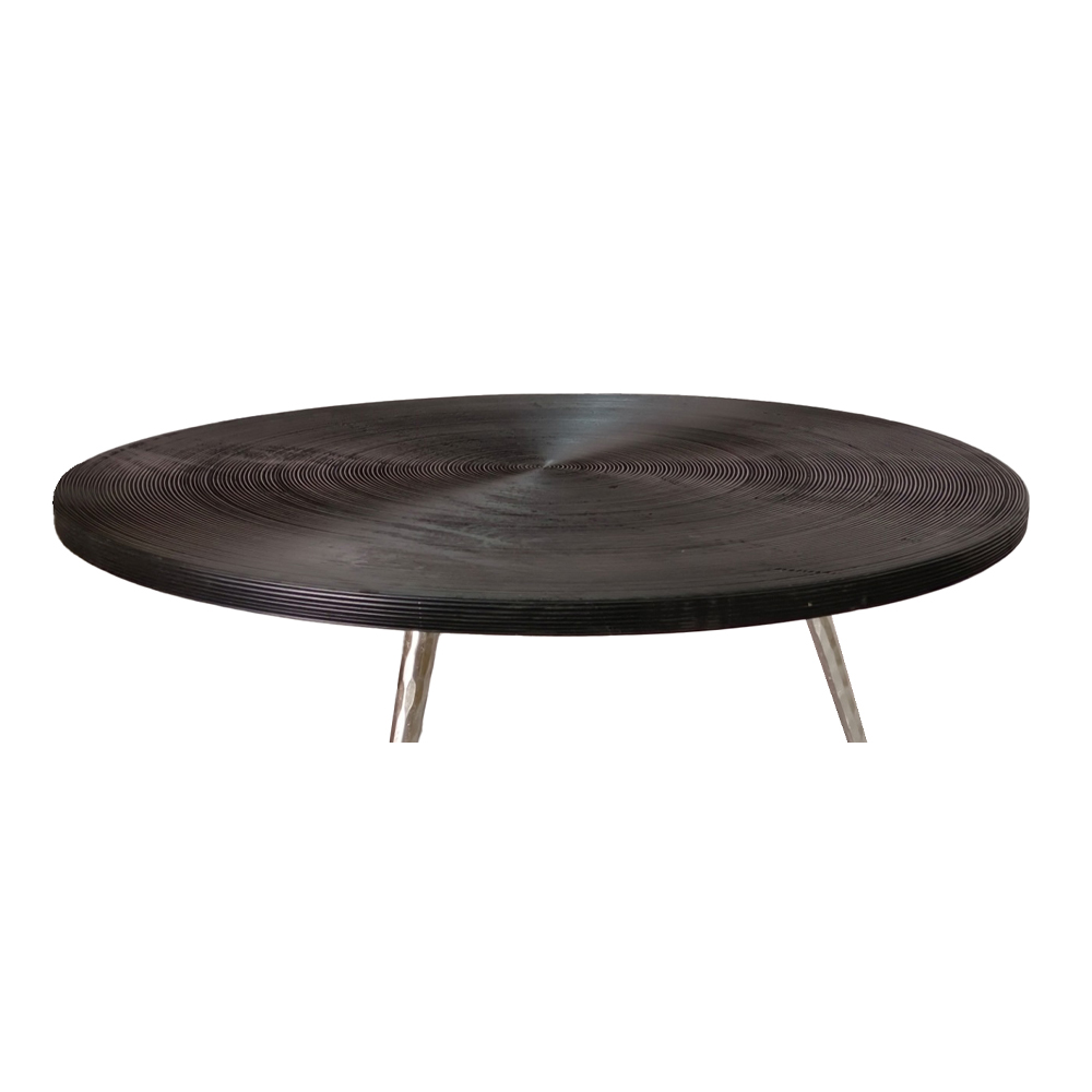 ZEN COFFEE TABLE ΜΑΥΡΟ ΑΣΗΜΙ 91x91x40