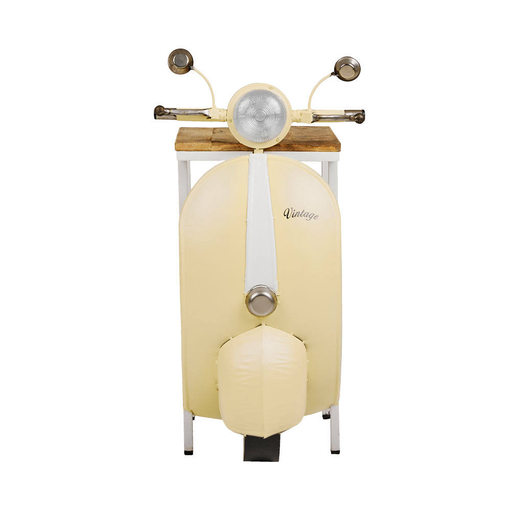 MINI VESPA SIDE TABLE ΜΕ ΡΑΦΙΑ CREAM ΛΕΥΚΟ ΦΥΣΙΚΟ 61x45x88