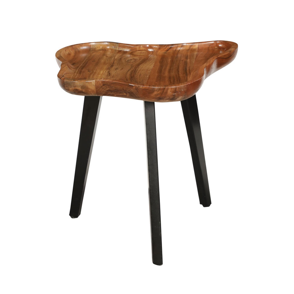 FLOW SIDE TABLE ΦΥΣΙΚΟ ΜΑΥΡΟ 60x56x51cm