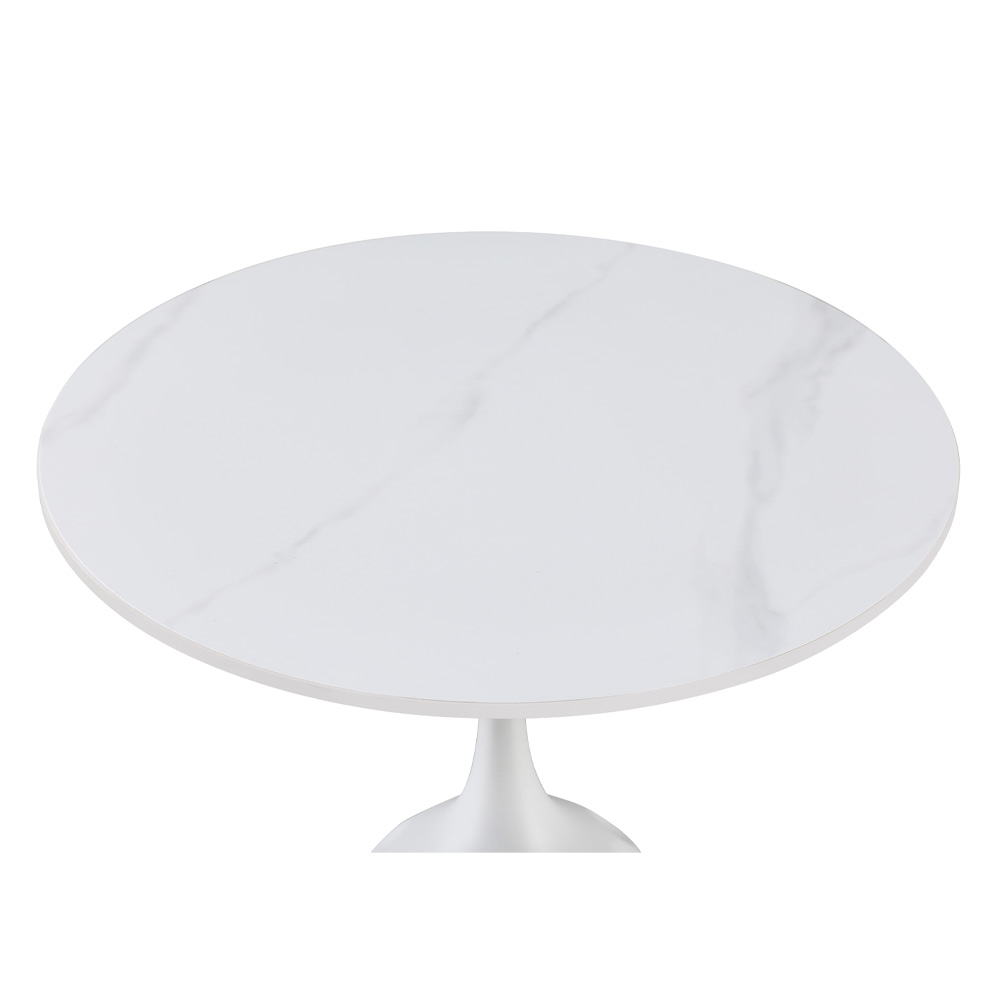 SNOW SIDE TABLE ΛΕΥΚΟ ΜΕ ΟΨΗ ΜΑΡΜΑΡΟΥ ΛΕΥΚΟ 50x50x61