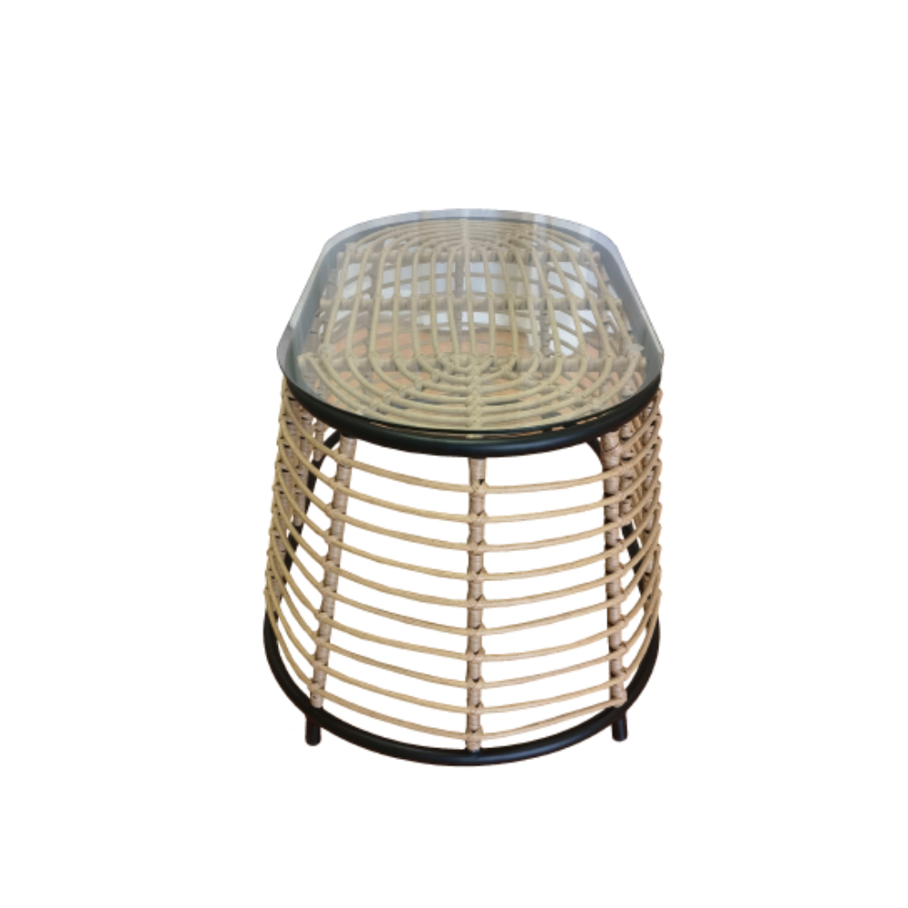 LOOM COFFEE TABLE ΦΥΣΙΚΟ ΜΑΥΡΟ 95x55x45