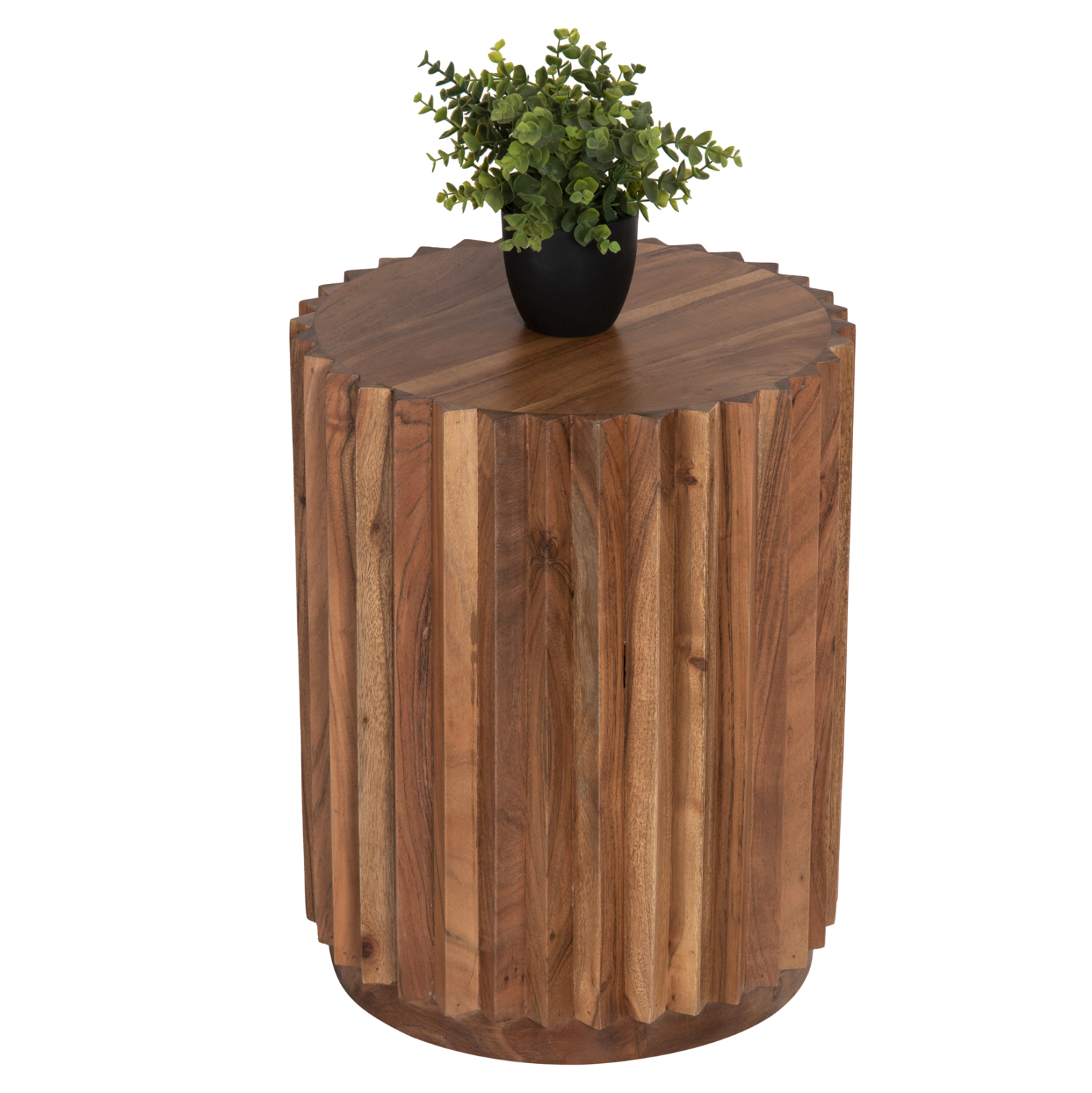 ΒΟΗΘΗΤΙΚΟ ΤΡΑΠΕΖΙ ΣΤΡΟΓΓΥΛΟ SEDGE HM9696 ΜΑΣΙΦ ΑΚΑΚΙΑ-ΦΥΣΙΚΟ ΧΡΩΜΑ Φ40×50Υεκ.