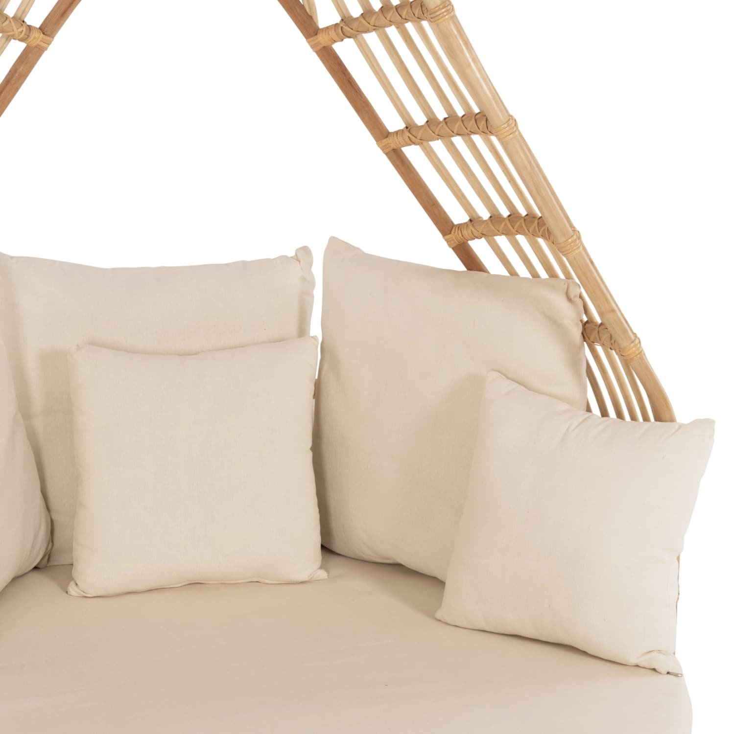 ΚΑΝΑΠΕΣ ΕΞΩΤ.ΧΩΡΟΥ ΣΤΡΟΓΓΥΛΟΣ MARJOM HM9765 ΦΥΣΙΚΟ RATTAN-ΕΚΡΟΥ ΥΦΑΣΜΑ Φ148×287Υεκ.