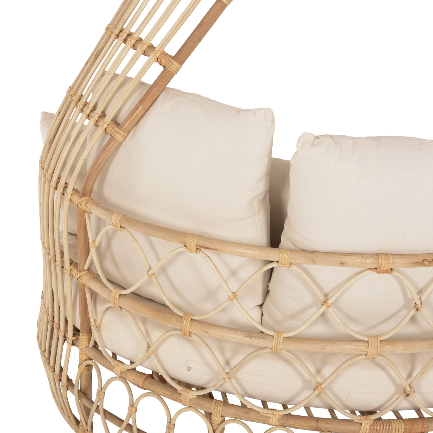 ΚΑΝΑΠΕΣ ΕΞΩΤ.ΧΩΡΟΥ ΣΤΡΟΓΓΥΛΟΣ MARJOM HM9765 ΦΥΣΙΚΟ RATTAN-ΕΚΡΟΥ ΥΦΑΣΜΑ Φ148×287Υεκ.