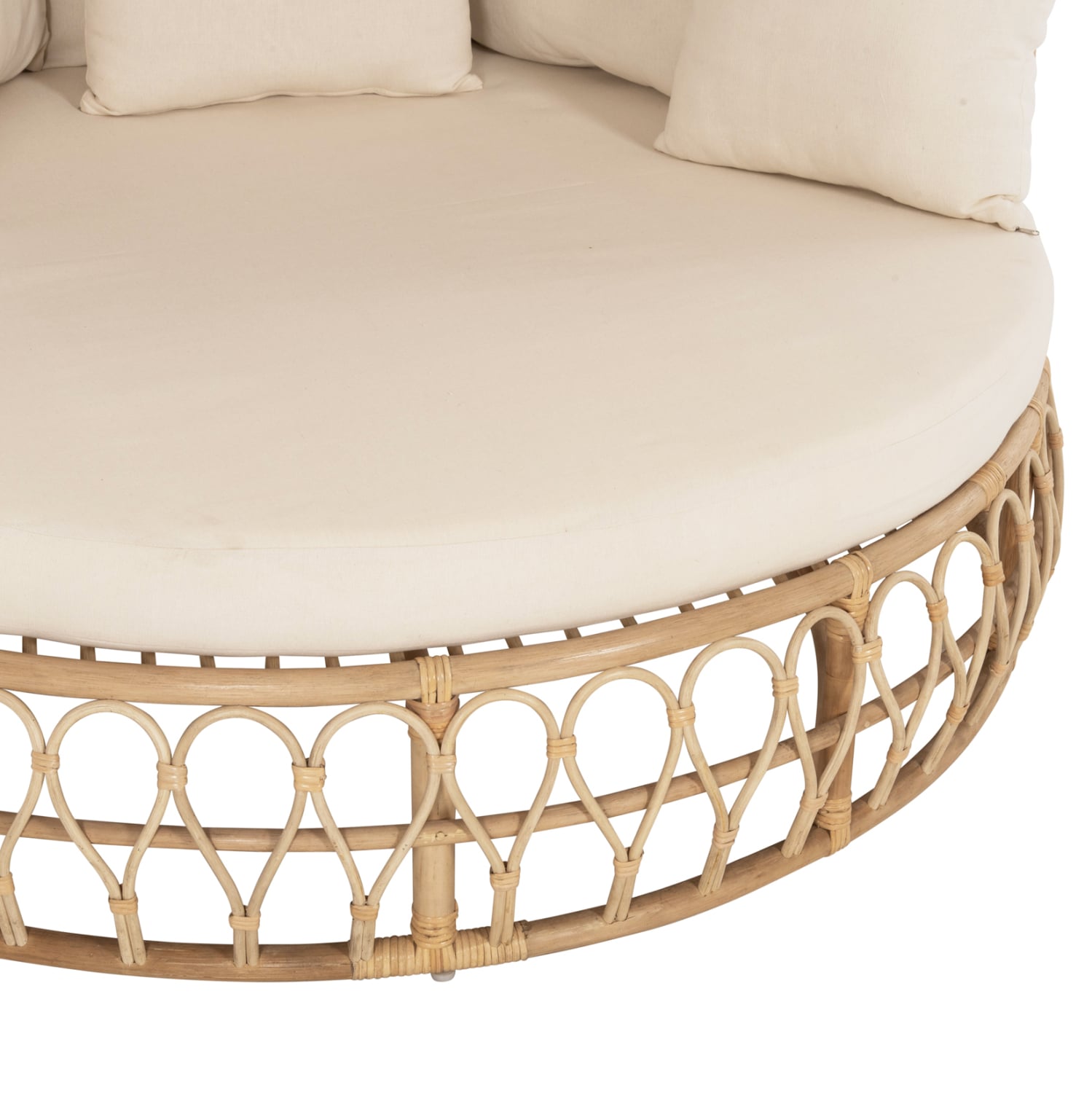 ΚΑΝΑΠΕΣ ΕΞΩΤ.ΧΩΡΟΥ ΣΤΡΟΓΓΥΛΟΣ MARJOM HM9765 ΦΥΣΙΚΟ RATTAN-ΕΚΡΟΥ ΥΦΑΣΜΑ Φ148×287Υεκ.