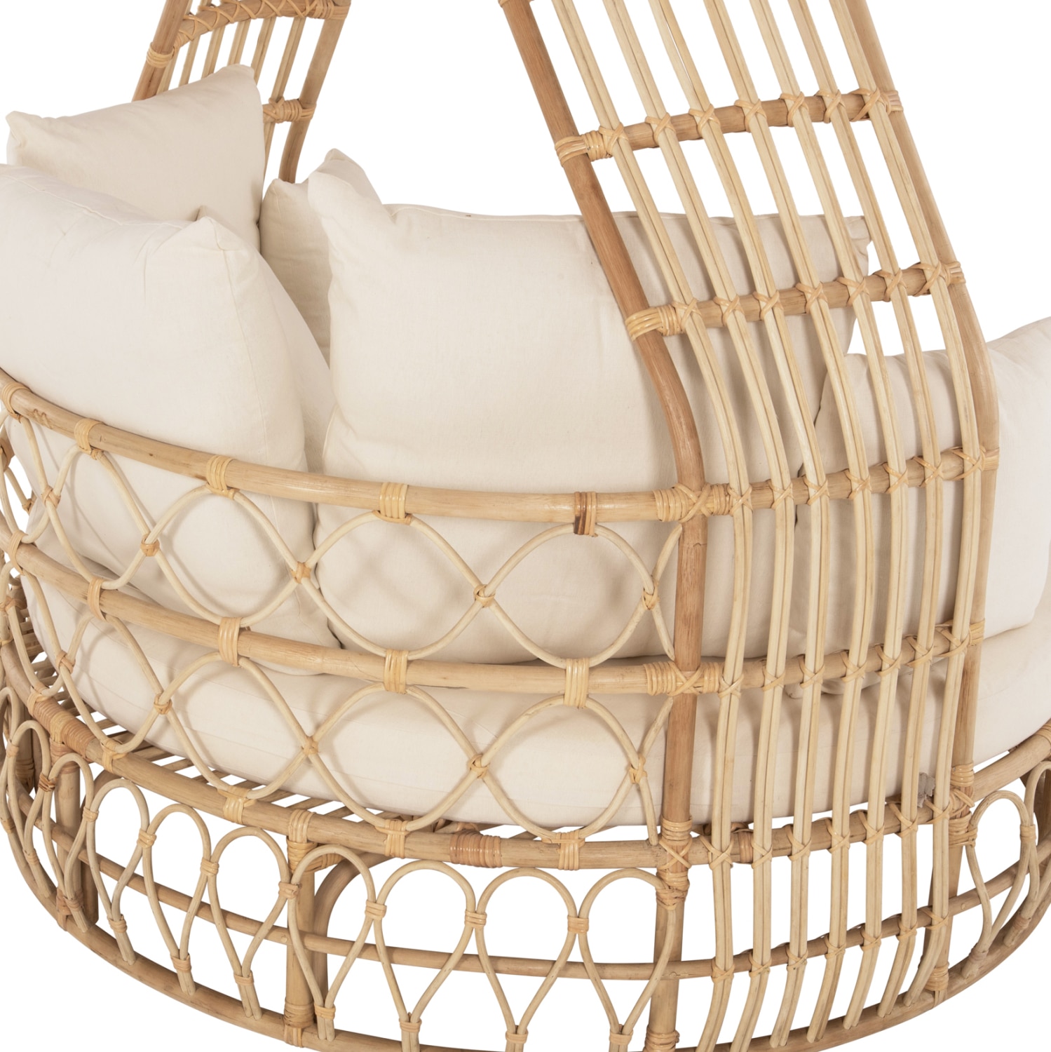 ΚΑΝΑΠΕΣ ΕΞΩΤ.ΧΩΡΟΥ ΣΤΡΟΓΓΥΛΟΣ MARJOM HM9765 ΦΥΣΙΚΟ RATTAN-ΕΚΡΟΥ ΥΦΑΣΜΑ Φ148×287Υεκ.