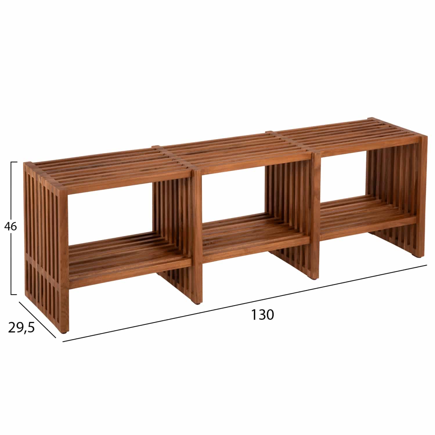 ΚΟΝΣΟΛΑ NYA HM9831 ΜΑΣΙΦ ΞΥΛΟ TEAK ΣΕ ΦΥΣΙΚΟ ΧΡΩΜΑ 130×29,5×46Υ εκ.