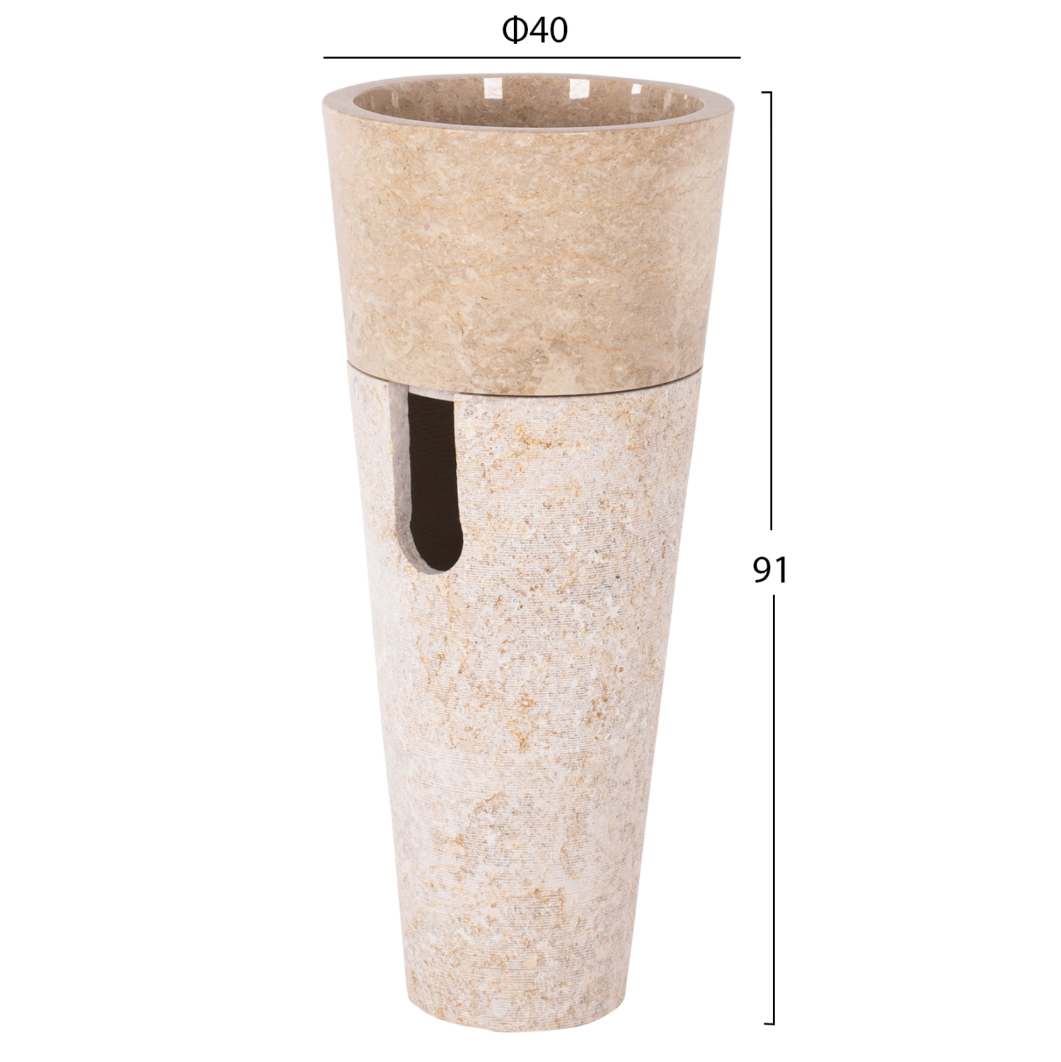 ΝΙΠΤΗΡΑΣ ΜΑΡΜΑΡΙΝΟΣ CONE SINK CREME WHITE Φ40x90Y εκ.HM7808.02