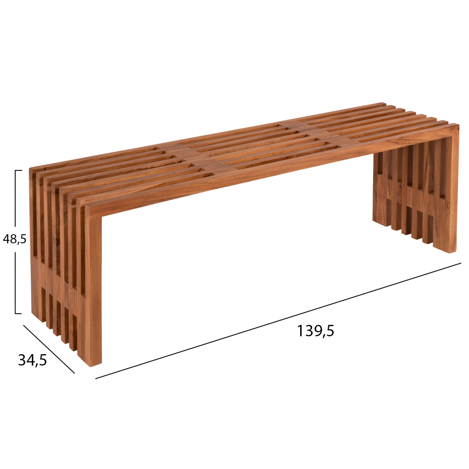 ΠΑΓΚΑΚΙ NYA HM9829 ΜΑΣΙΦ ΞΥΛΟ TEAK ΣΕ ΦΥΣΙΚΟ 139,5×34,5×48,5Υεκ.