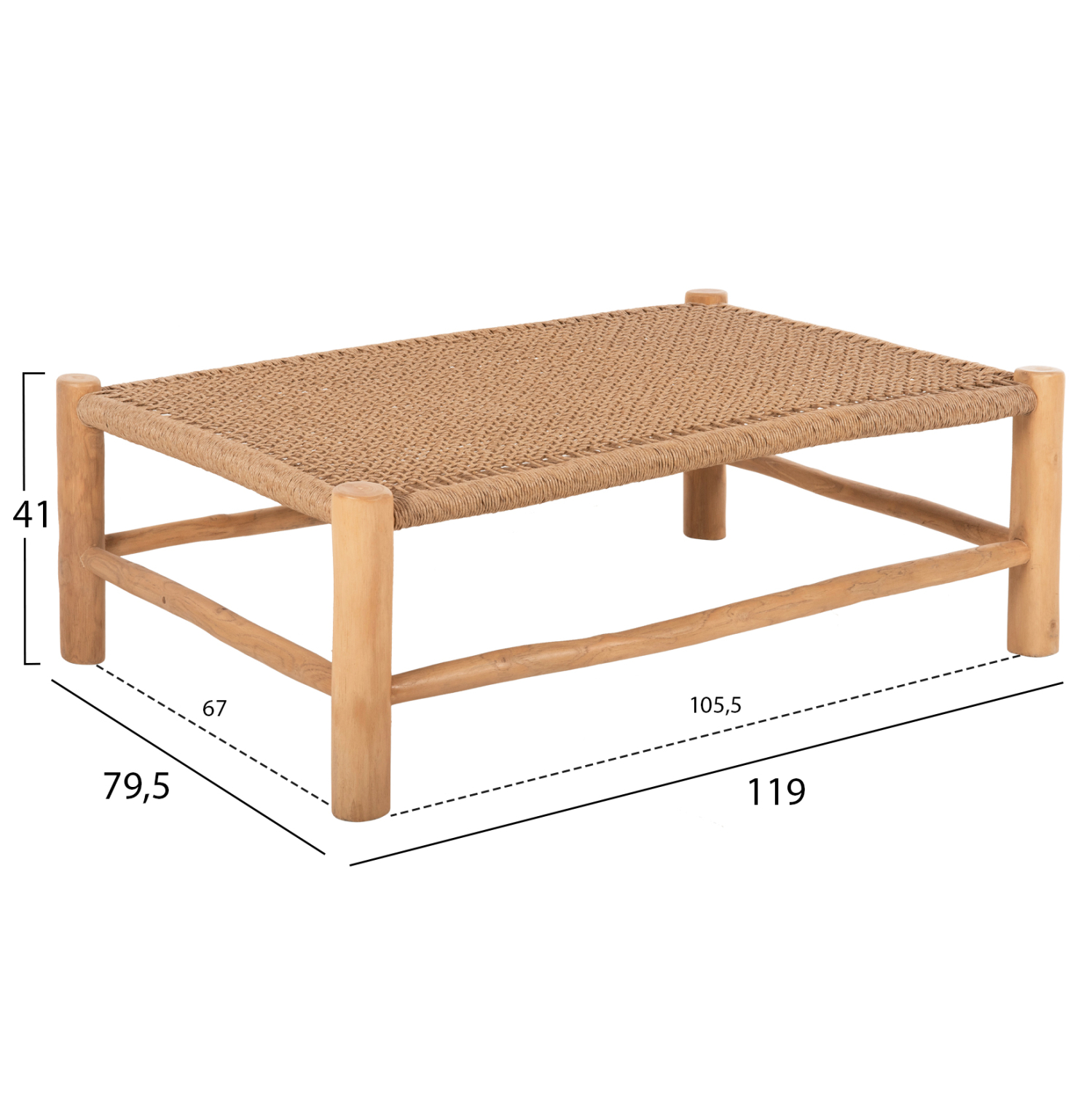 ΤΡΑΠΕΖΙ ΣΑΛΟΝΙΟΥ LONDER HM5985 ΞΥΛΟ ΤΕΑΚ- ΣΥΝΘΕΤΙΚΟ RATTAN-ΦΥΣΙΚΟ 119×79,5x41Yεκ.