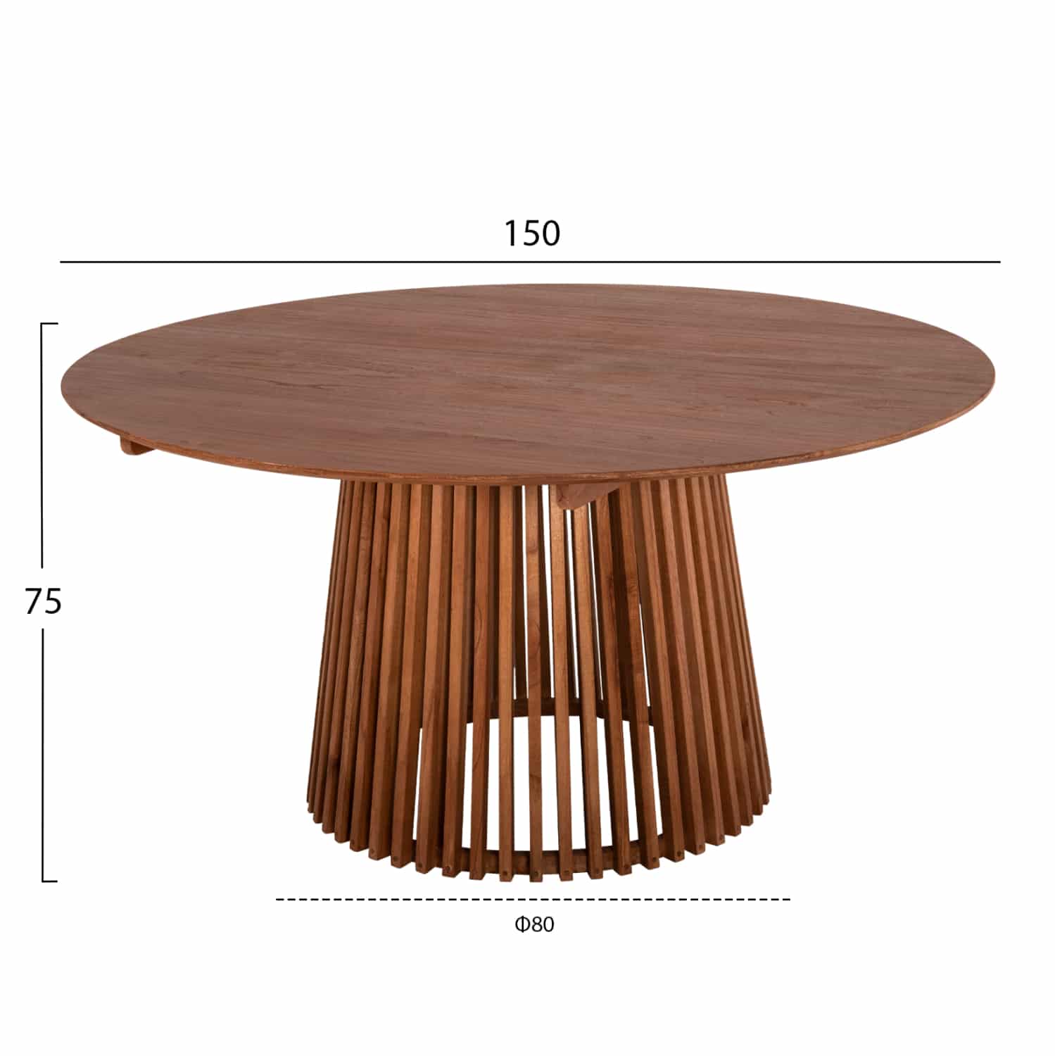 ΤΡΑΠΕΖΙ ΤΡΑΠΕΖΑΡΙΑΣ FRANTZ HM9457.11 ΜΑΣΙΦ MINDI ΞΥΛΟ ΣΕ ΦΥΣΙΚΟ Φ150×75Υεκ.