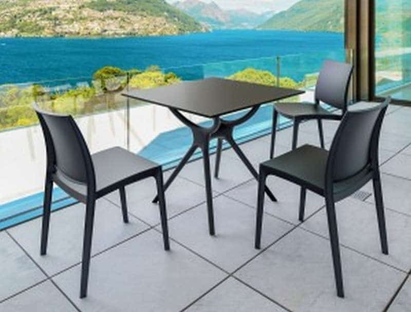 AIR ΤΡΑΠΕΖΙ 80Χ80Χ74εκ. BLACK LAMINATE 12mm