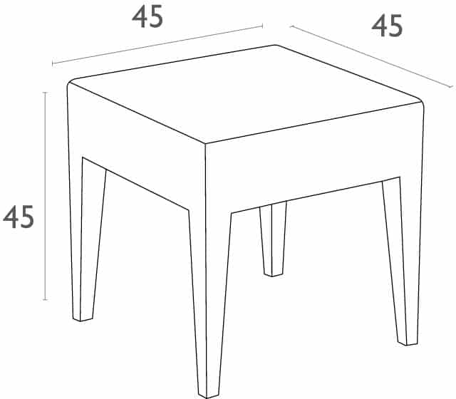 MIAMI TAUPE ΤΡΑΠΕΖΙ 45Χ45Χ45εκ. ΠΟΛ/ΝΙΟΥ