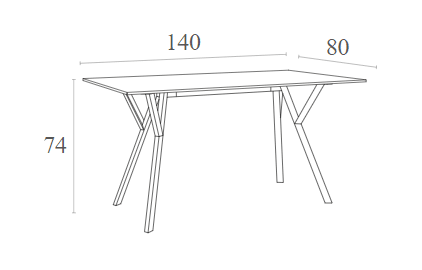 MAX ΤΡΑΠΕΖΙ 140X80Χ74εκ. WHITE LAMINATE 12mm