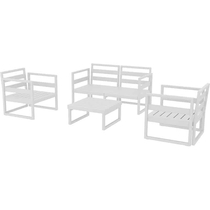 MYKONOS SET 2ΘΕΣ.WHITE ΧΩΡΙΣ ΜΑΞ.(2ΘΕΣ.+2ΠΟΛ.+ΤΡΑΠ 65εκ.)