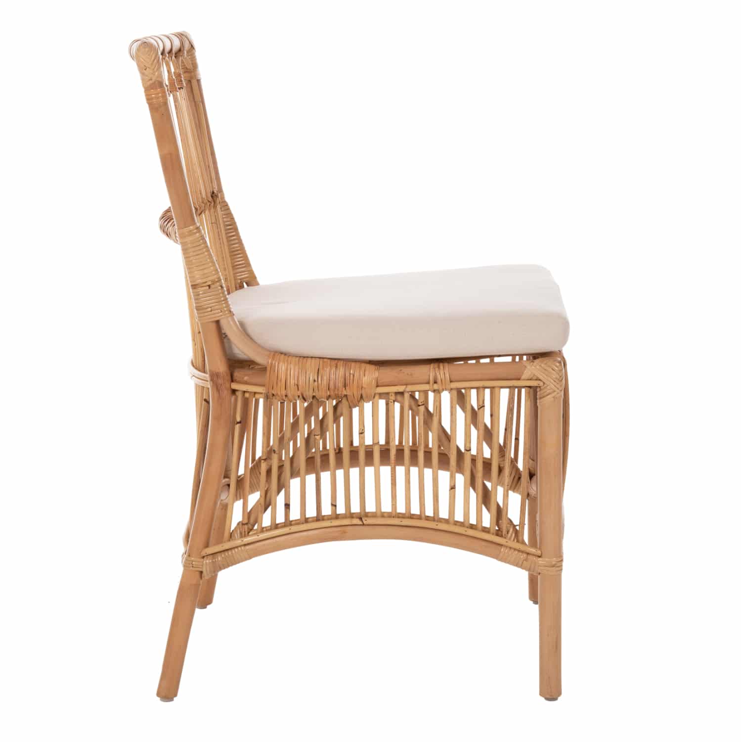 ΚΑΡΕΚΛΑ THALIN HM9834 RATTAN ΣΕ ΦΥΣΙΚΟ-ΜΑΞΙΛΑΡΙ ΣΕ ΛΕΥΚΟ 53x58x91Υεκ.