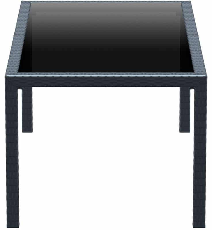 TAHITI DARK GREY 180Χ94Χ75εκ. ΤΡΑΠΕΖΙ ΜΕ ΤΖΑΜΙ ΠΟΛ/ΝΙΟΥ