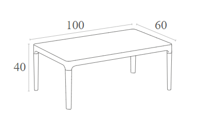 SKY WHITE 100Χ60Χ40εκ. ΤΡΑΠΕΖΙ ΠΟΛ/ΝΙΟΥ