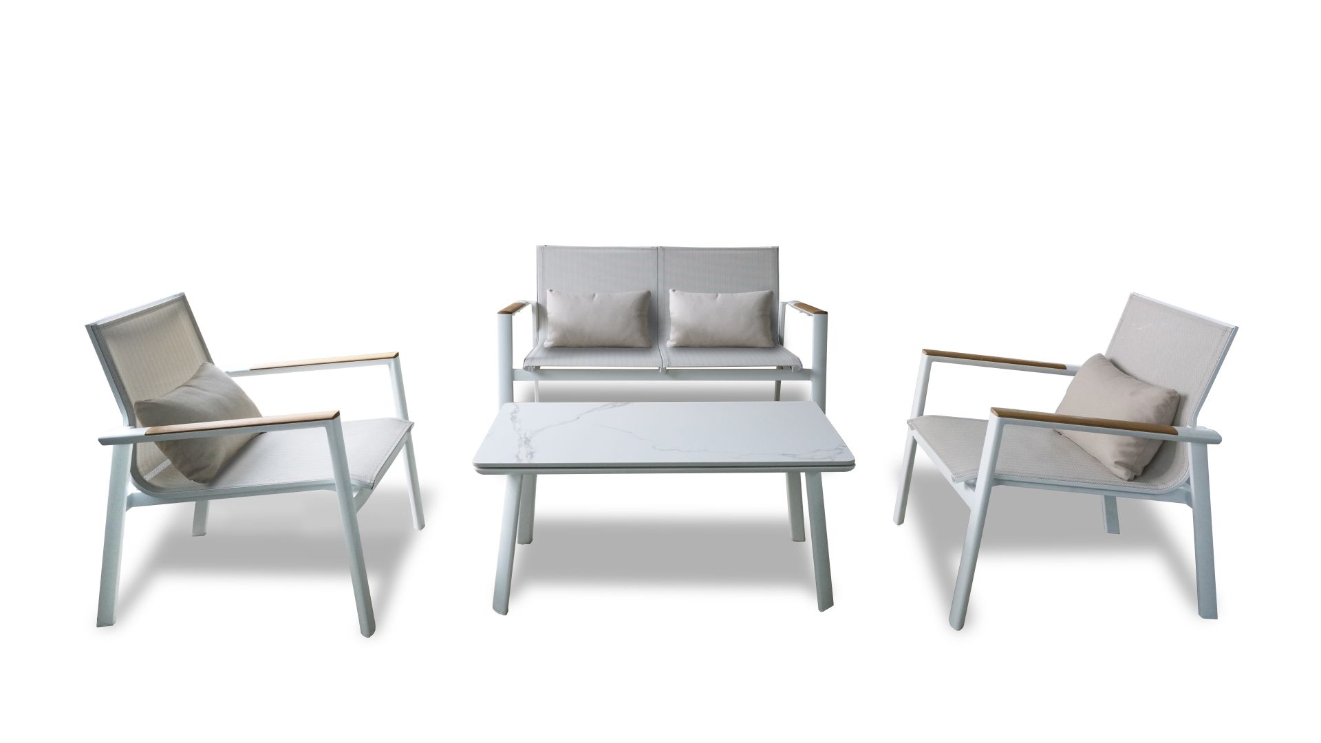 Aspen-2/White Lounge Set