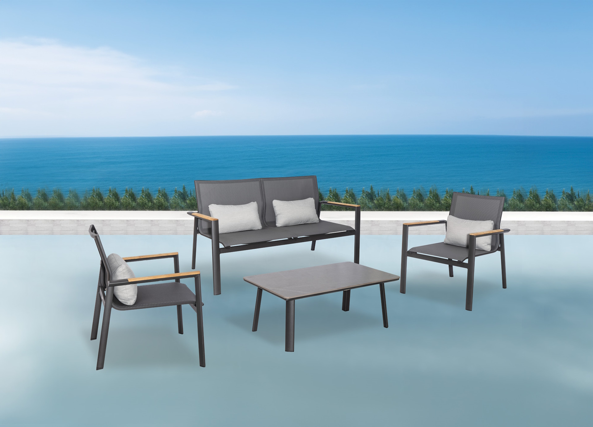 Aspen-2/Anthracite Lounge Set