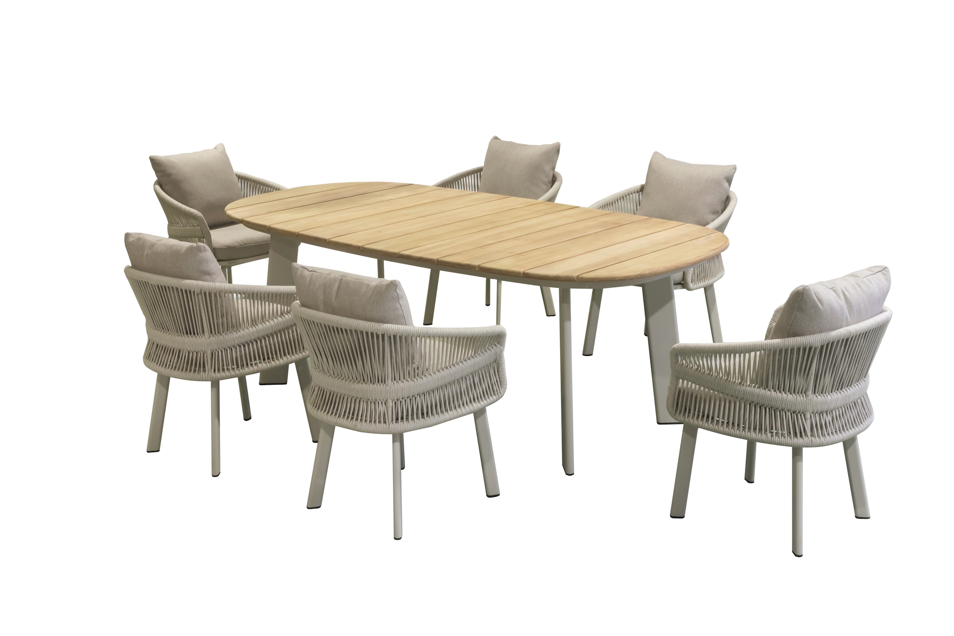 Aio/D7 Taupe, Dining set of 7 pcs
