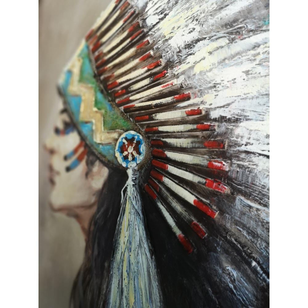 INDIAN LADY ΠΙΝΑΚΑΣ ΔΙΑΚΟΣΜΗΣΗΣ 90x90x4 ΚΑΜΒΑΣ ΞΥΛΟ