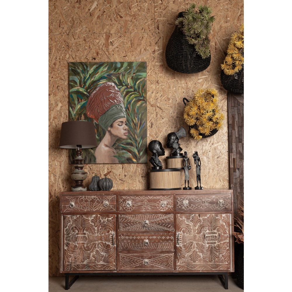 JUNGLE LADY ΠΙΝΑΚΑΣ ΔΙΑΚΟΣΜΗΣΗΣ 76x100x4 ΚΑΜΒΑΣ ΠΟΛΥΧΡΩΜΟ ΞΥΛΟ