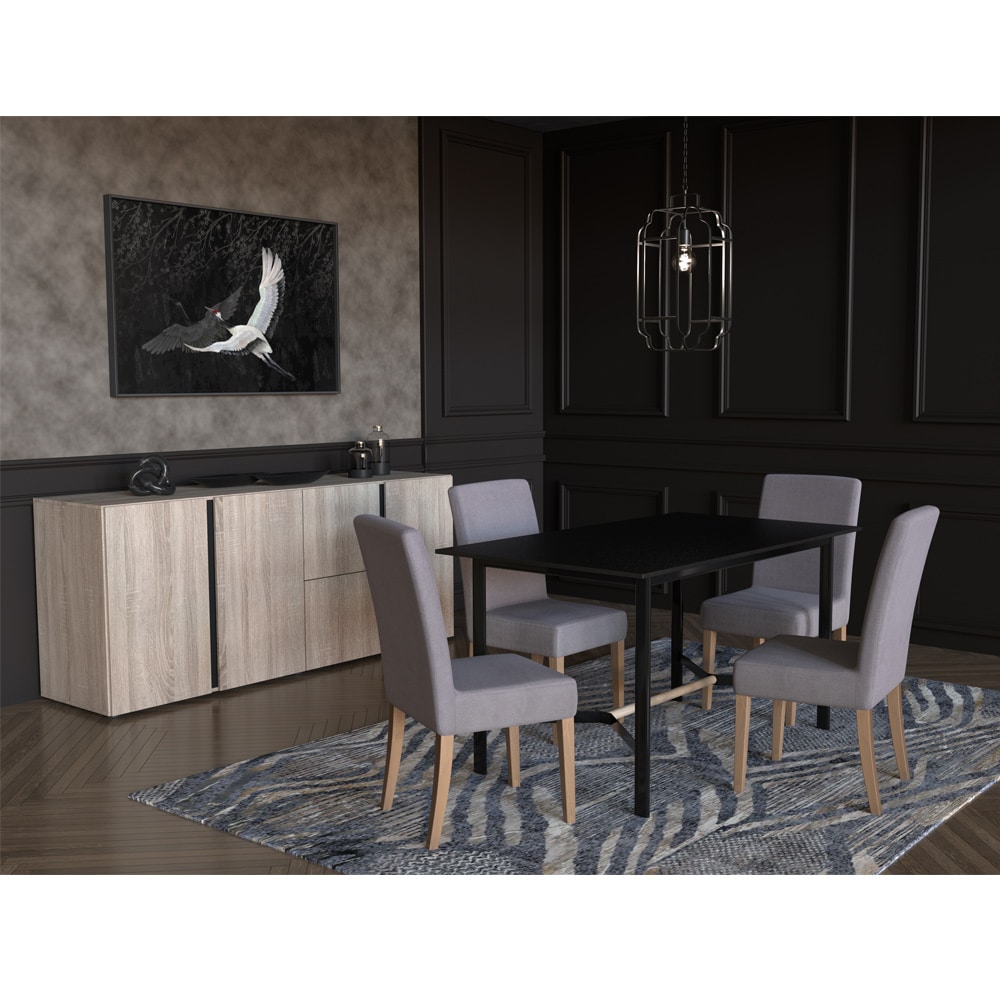 CRANE ΠΙΝΑΚΑΣ ΔΙΑΚΟΣΜΗΣΗΣ 123x83x5 ΚΑΜΒΑΣ ΜΑΥΡΟ ΓΚΡΙ ΞΥΛΟ ΛΕΥΚΟ