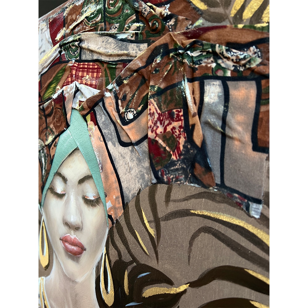 JUNGLE LADY ΠΙΝΑΚΑΣ ΔΙΑΚΟΣΜΗΣΗΣ 76x100x4 ΚΑΜΒΑΣ ΠΟΛΥΧΡΩΜΟ ΞΥΛΟ
