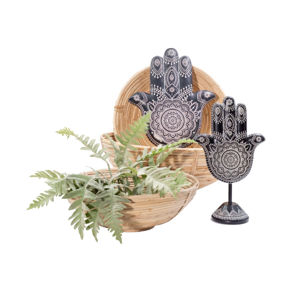 HAMSA ΔΙΑΚΟΣΜΗΤΙΚΟ ΤΟΙΧΟΥ 25x3x30 POLYRESIN ΜΑΥΡΟ ΛΕΥΚΟ