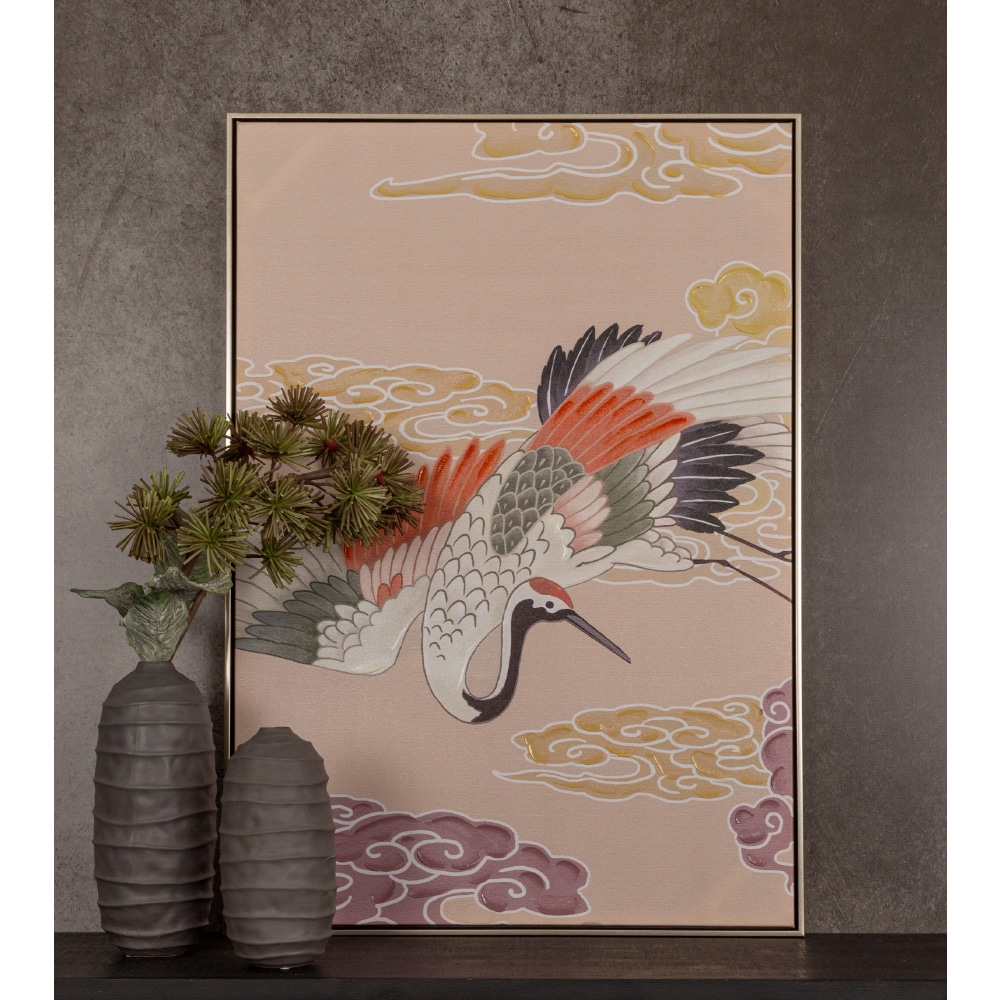 CRANES IN COLOR ΠΙΝΑΚΑΣ ΔΙΑΚΟΣΜΗΣΗΣ 70x100x5 ΚΑΜΒΑΣ ΠΟΛΥΧΡΩΜΟ ΞΥΛΟ