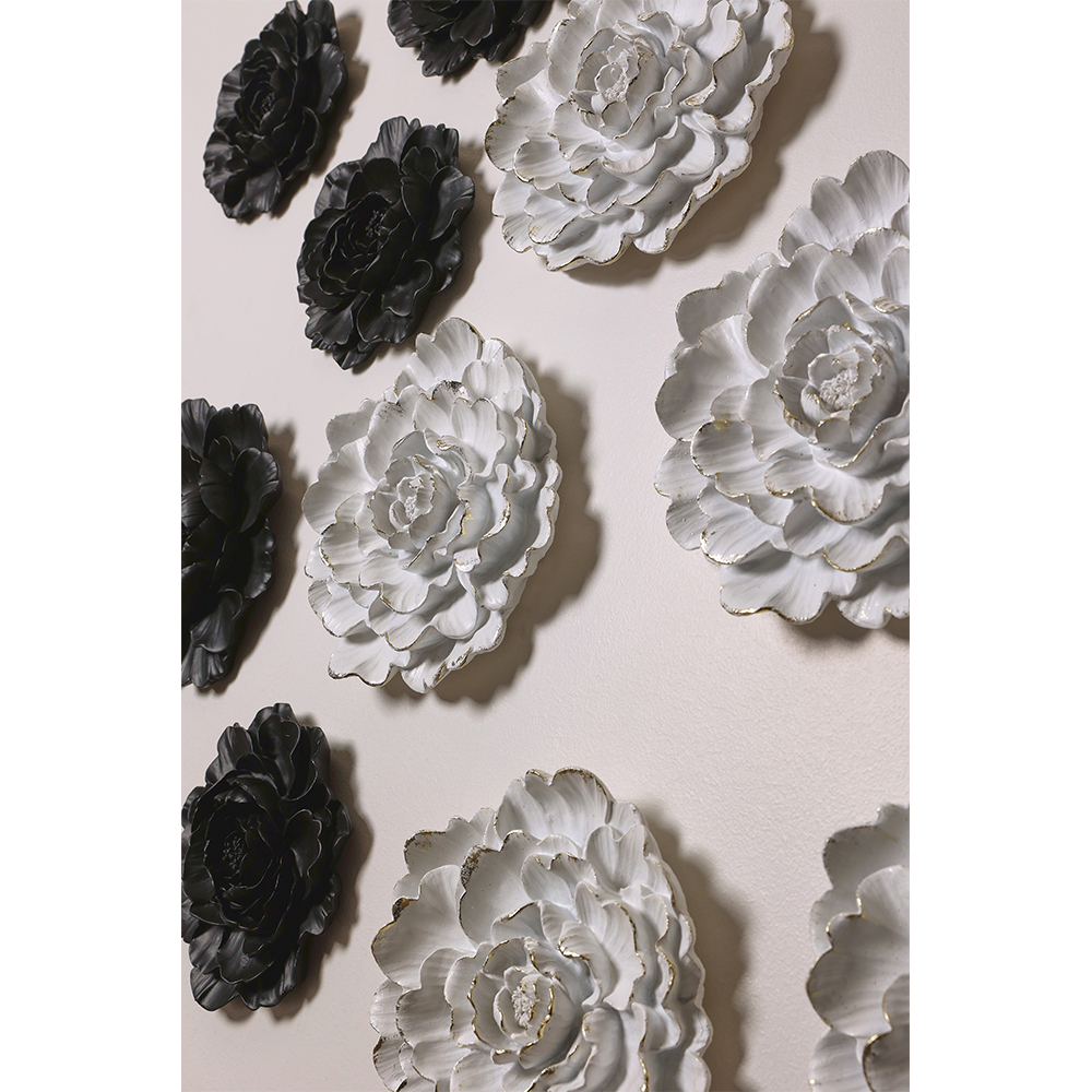 ROSA ΔΙΑΚΟΣΜΗΤΙΚΟ ΤΟΙΧΟΥ 25x5x24 POLYRESIN ΜΑΥΡΟ