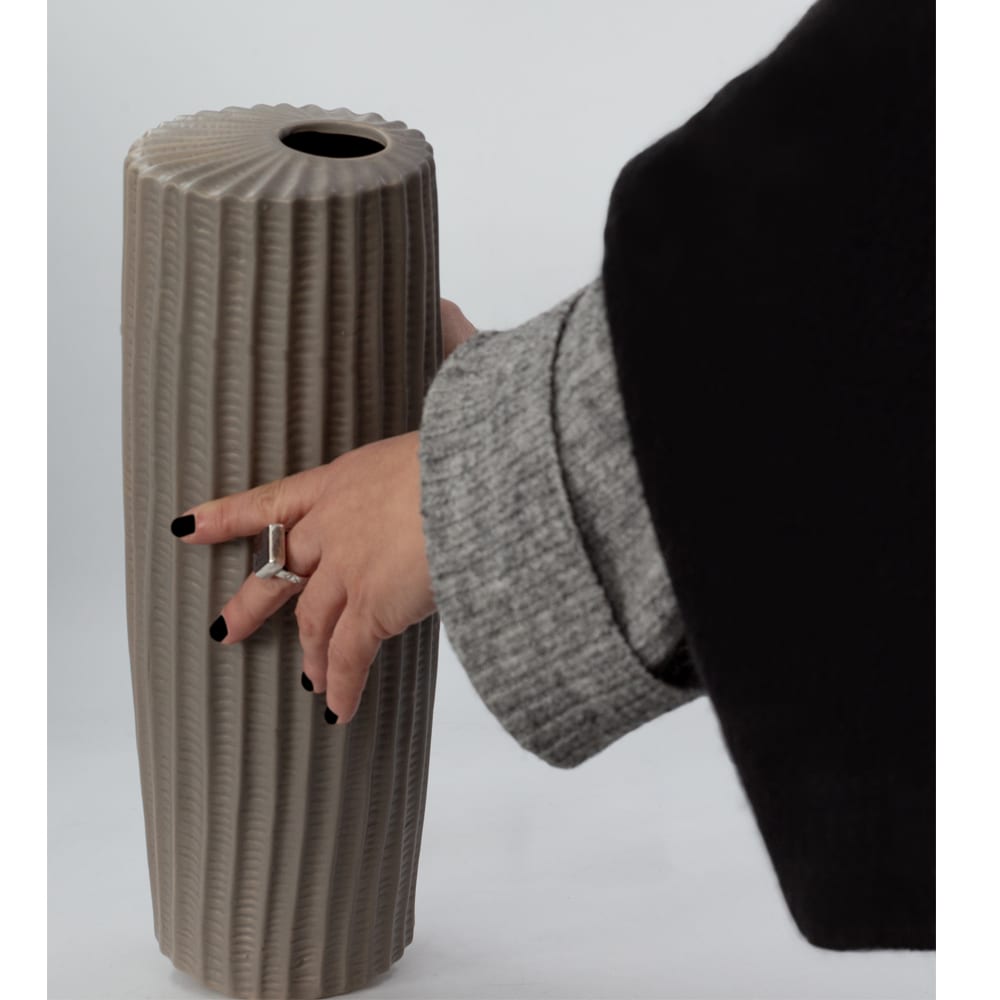 RIGE ΒΑΖΟ 12x12x36 ΚΕΡΑΜΙΚΟ ΓΚΡΙ ΜΑΤ