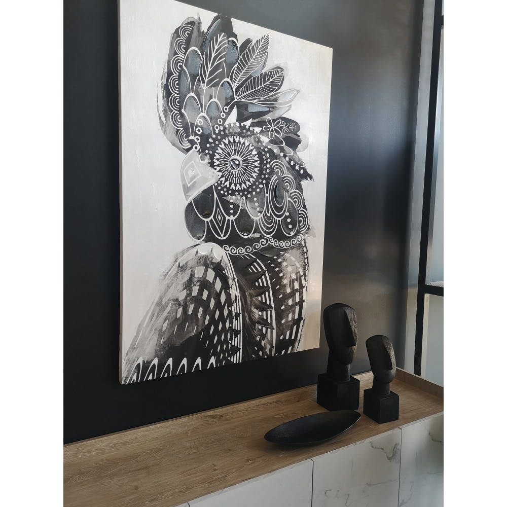 BLACK MAJOR ΠΙΝΑΚΑΣ ΔΙΑΚΟΣΜΗΣΗΣ 80x120x4 ΚΑΜΒΑΣ ΛΕΥΚΟ ΜΑΥΡΟ ΞΥΛΟ
