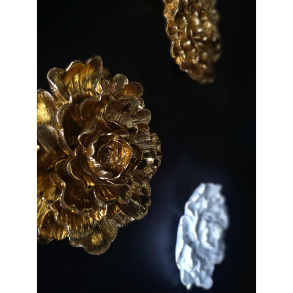 GOLDEN ROSE ΔΙΑΚΟΣΜΗΤΙΚΟ ΤΟΙΧΟΥ 24x24x5 POLYRESIN ΧΡΥΣΟ