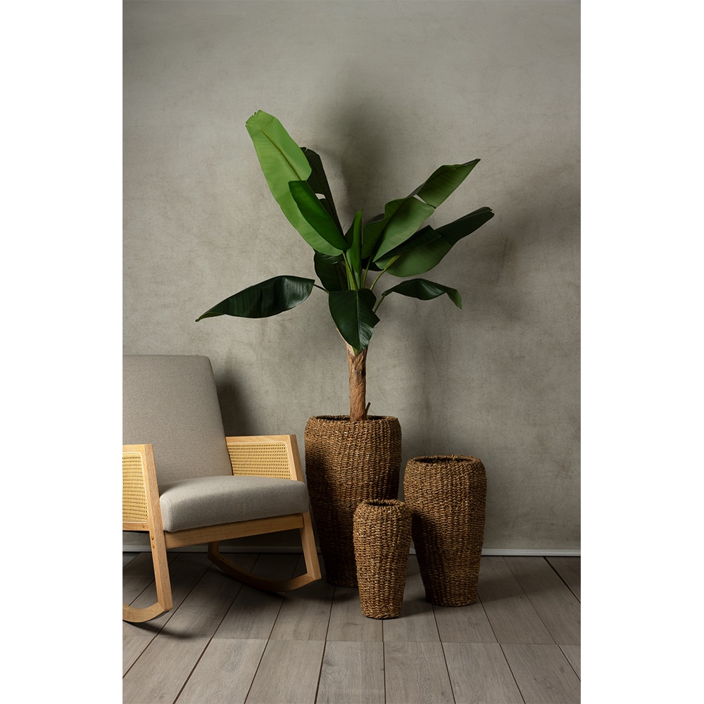 NEREA TALL ΓΛΑΣΤΡΑ SET 3ΤΜΧ 43x43x70 SEAGRASS ΦΥΣΙΚΟ ΜΕΤΑΛΛΟ