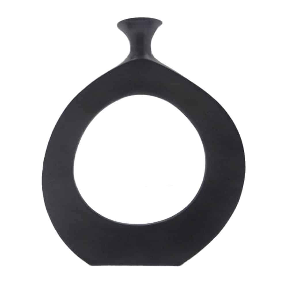 ABSTRACT CIRCLE ΒΑΖΟ 37x5x45 ΑΛΟΥΜΙΝΙΟ ΜΑΥΡΟ