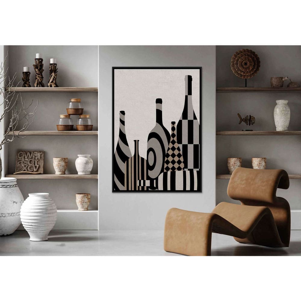 ART BOTTLES ΠΙΝΑΚΑΣ ΔΙΑΚΟΣΜΗΣΗΣ 83x123x4 ΚΑΜΒΑΣ ΠΟΛΥΧΡΩΜΟ ΞΥΛΟ ΜΑΥΡΟ