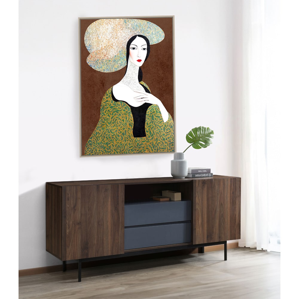 VINTAGE LADY ΠΙΝΑΚΑΣ ΔΙΑΚΟΣΜΗΣΗΣ 83x123x4 ΚΑΜΒΑΣ ΠΟΛΥΧΡΩΜΟ ΞΥΛΟ ΦΥΣΙΚΟ