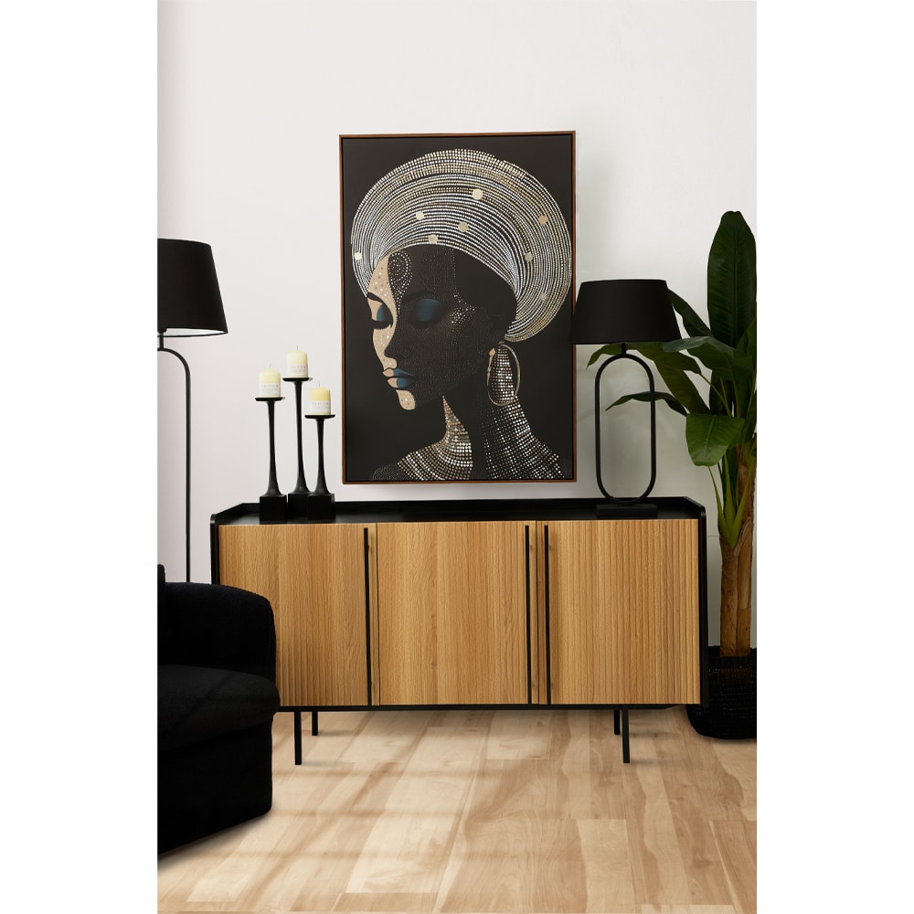 BLACK SOUL ΠΙΝΑΚΑΣ ΔΙΑΚΟΣΜΗΣΗΣ 83x123x4 ΚΑΜΒΑΣ ΜΑΥΡΟ ΞΥΛΟ ΚΑΦΕ