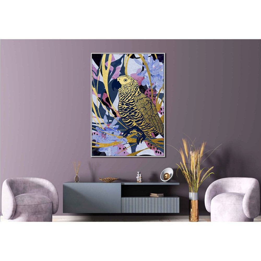 TROPICAL PARROT ΠΙΝΑΚΑΣ ΔΙΑΚΟΣΜΗΣΗΣ 83x123x4 ΚΑΜΒΑΣ ΠΟΛΥΧΡΩΜΟ ΞΥΛΟ ΦΥΣΙΚΟ